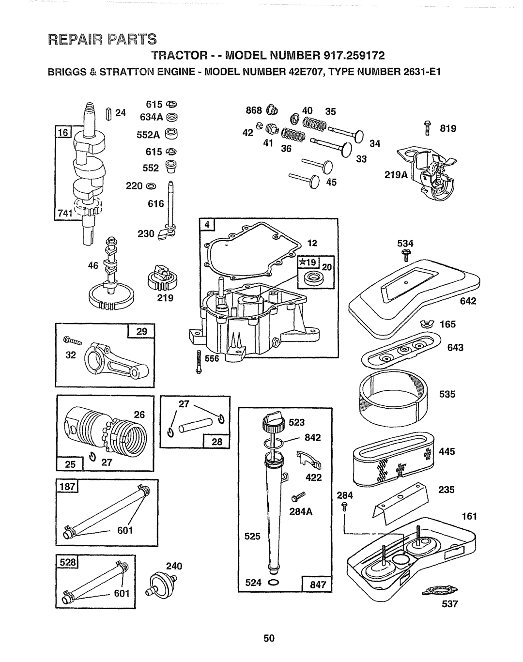 Craftsman 917.259172 manual 615 q 552, 220, 534 642 165 643 535 523, 445 422, 161 525 