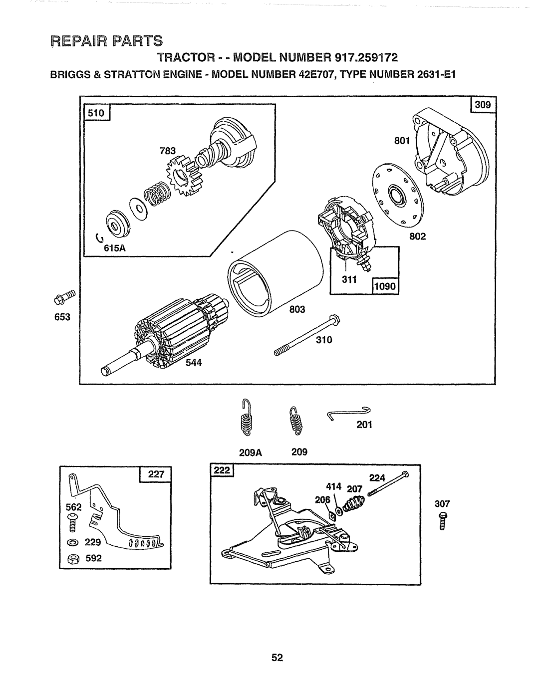 Craftsman 917.259172 manual 311, 803 653, 544, 201, 414 207 y 