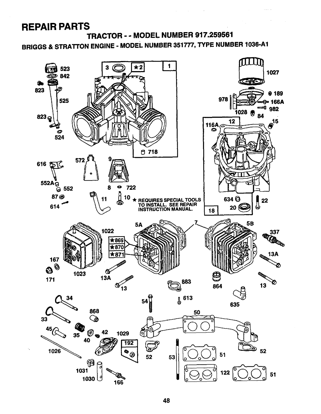 Craftsman 917.259561 owner manual 1022 634022, 12251 