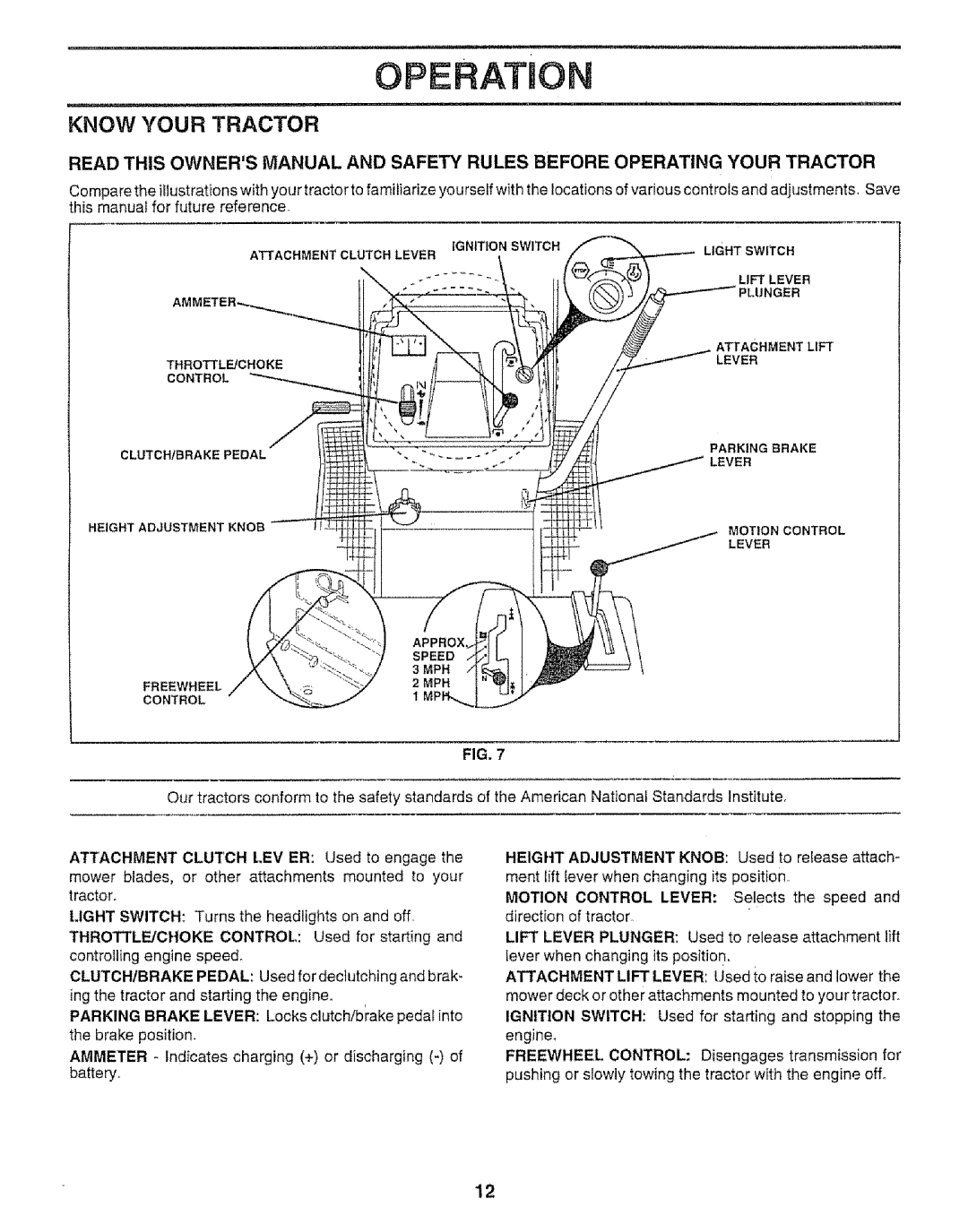 Craftsman 917.259592 owner manual ERATmON, Know Your Tractor 