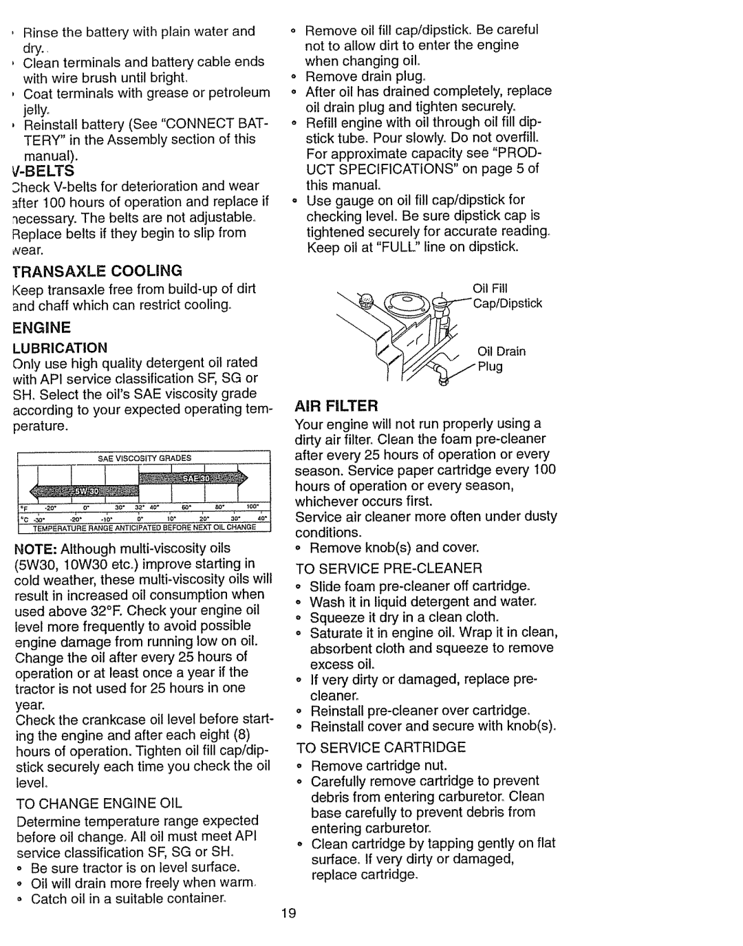 Craftsman 917.270631 owner manual Jelly, AIR Filter 