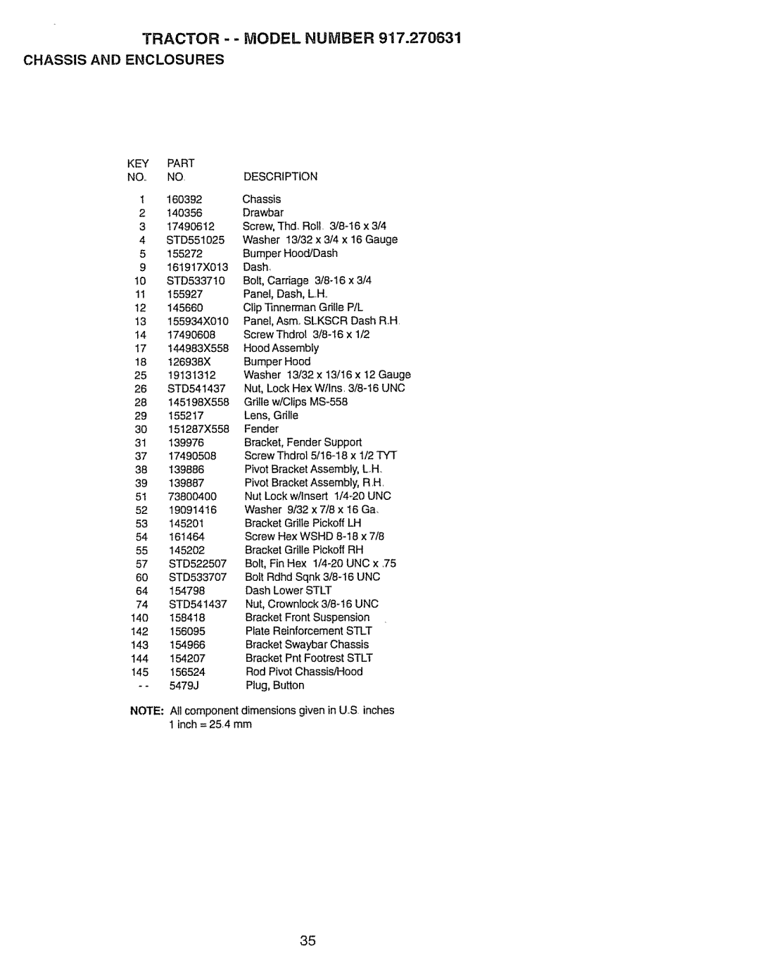 Craftsman 917.270631 owner manual Tractor - Model Number 