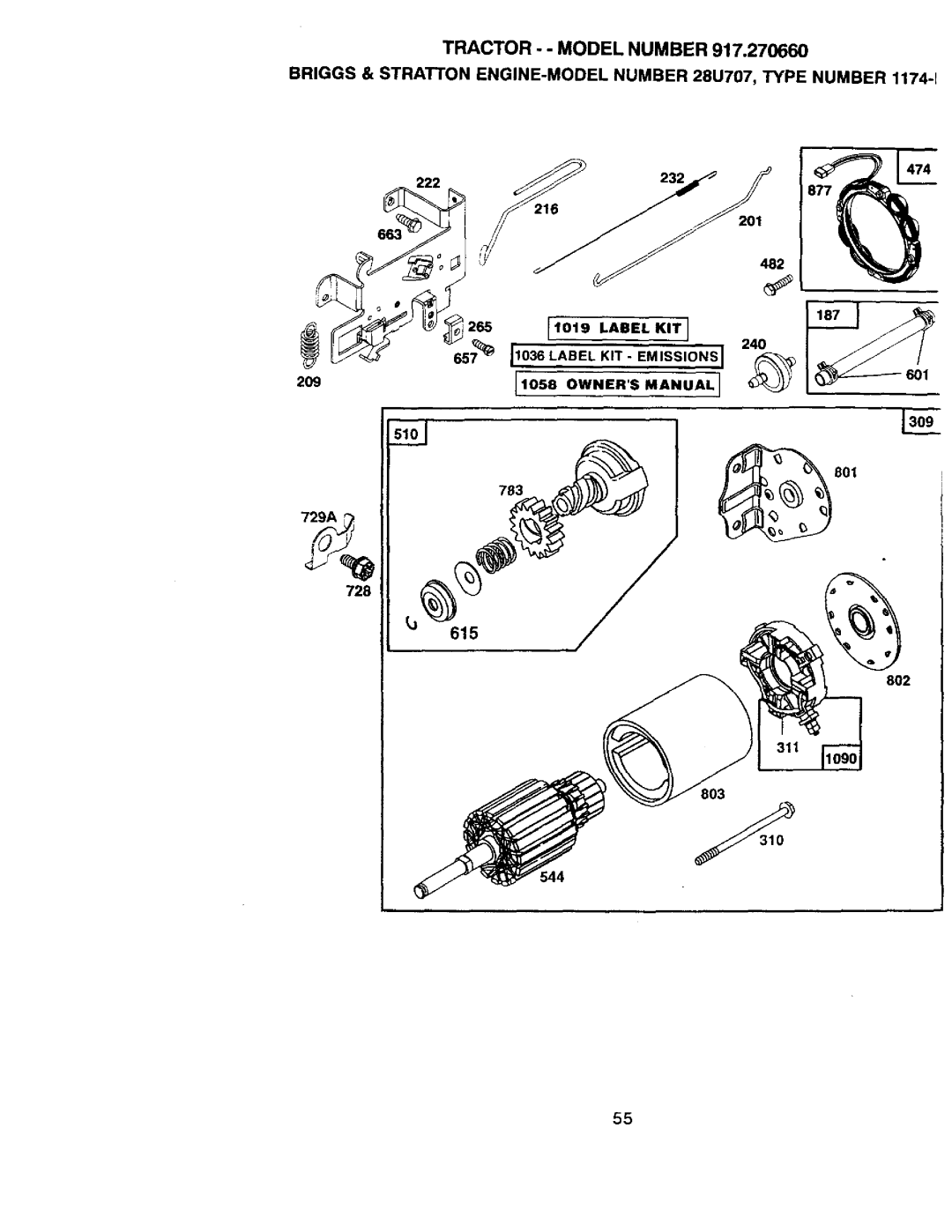 Craftsman 917.27066 owner manual 201, 544, 474, 783 728, 802 