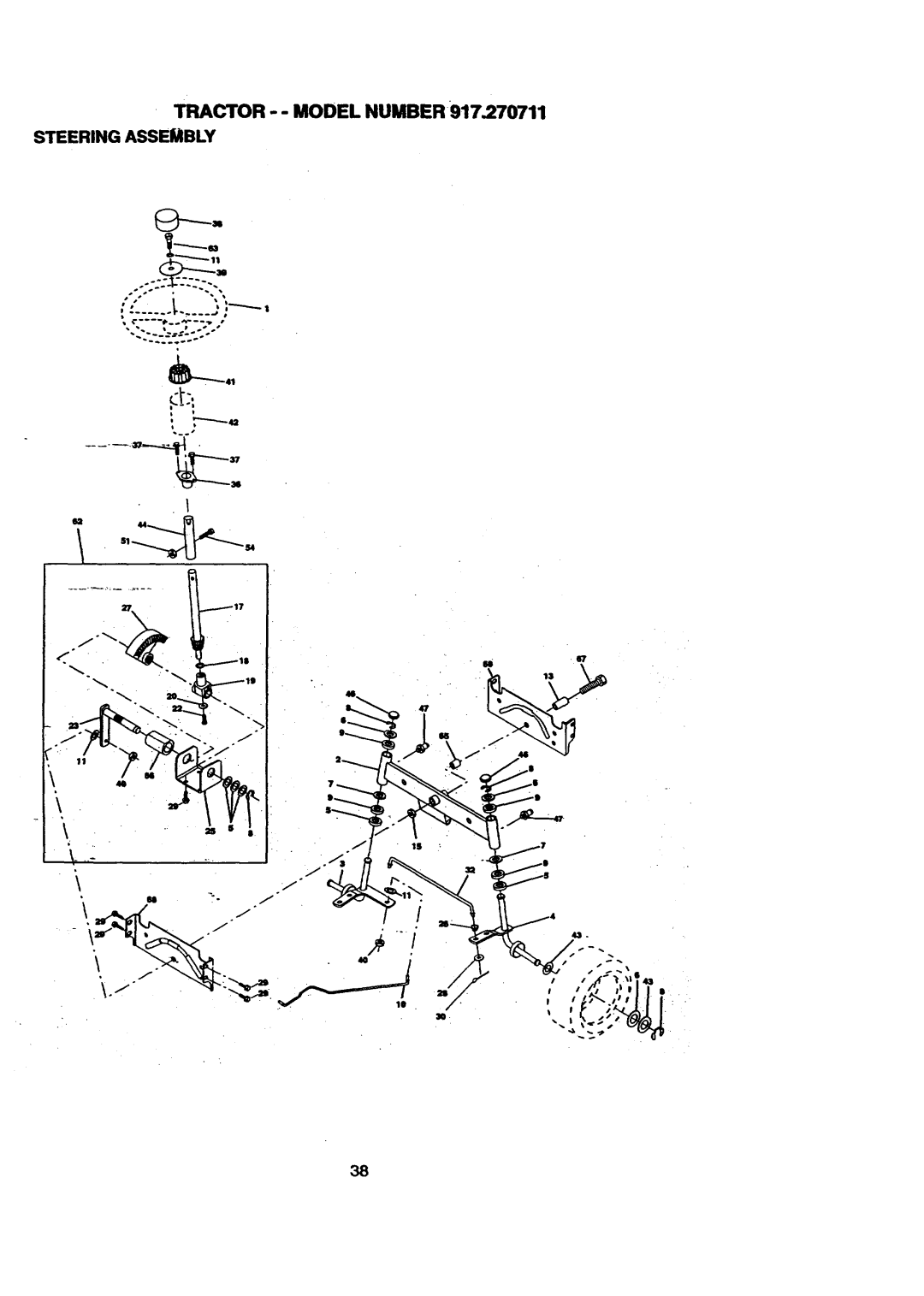 Craftsman owner manual Tractor - Model NUMBER917.270711 Steering Assembly 