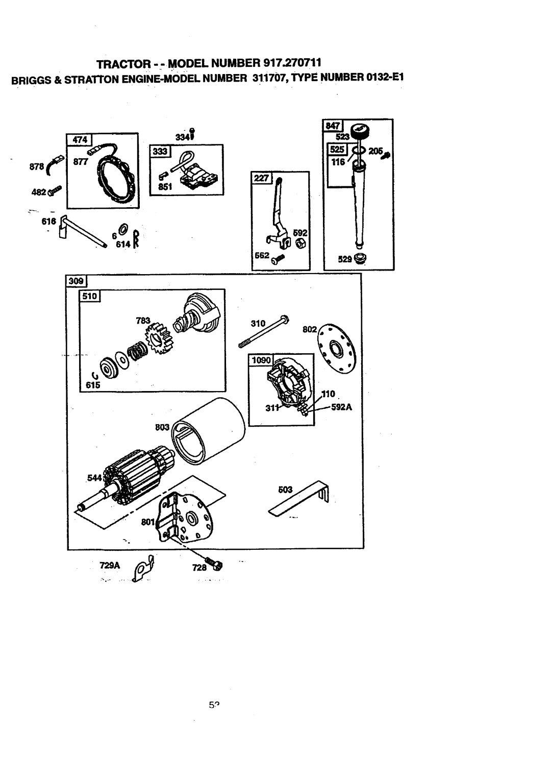 Craftsman 917.270711 owner manual 618 6@=, Tractor --MODEL Number 