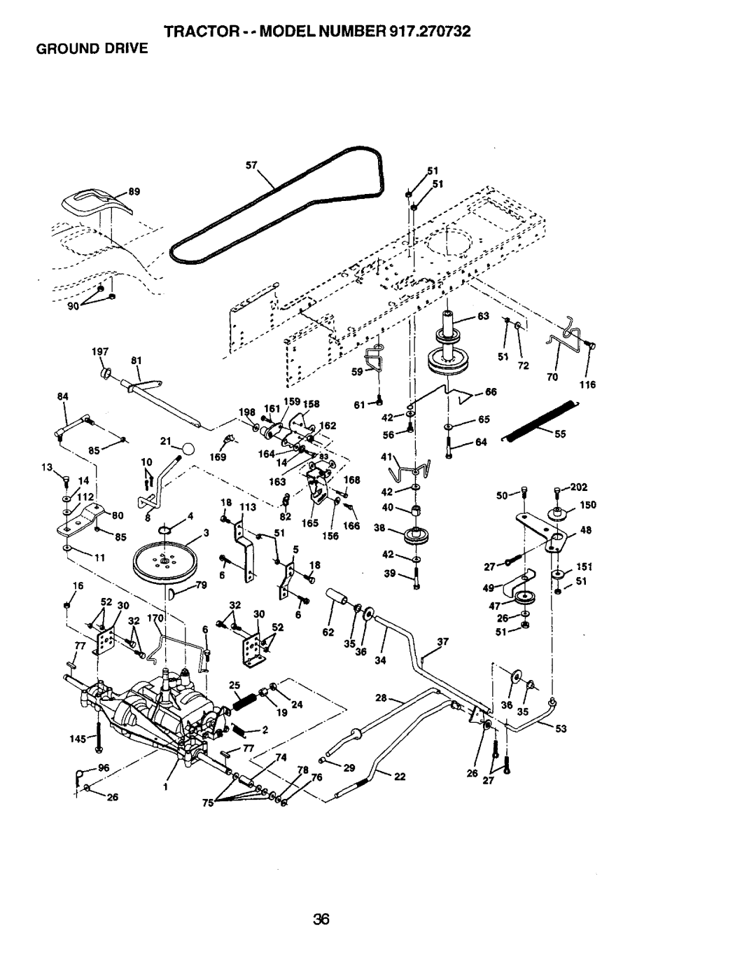 Craftsman 917.270732 owner manual Tractor -.. Model Number Ground Drive 