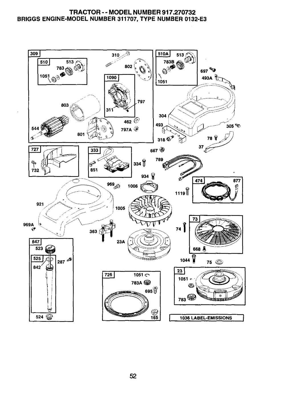 Craftsman 917.270732 owner manual 1051, 783A 