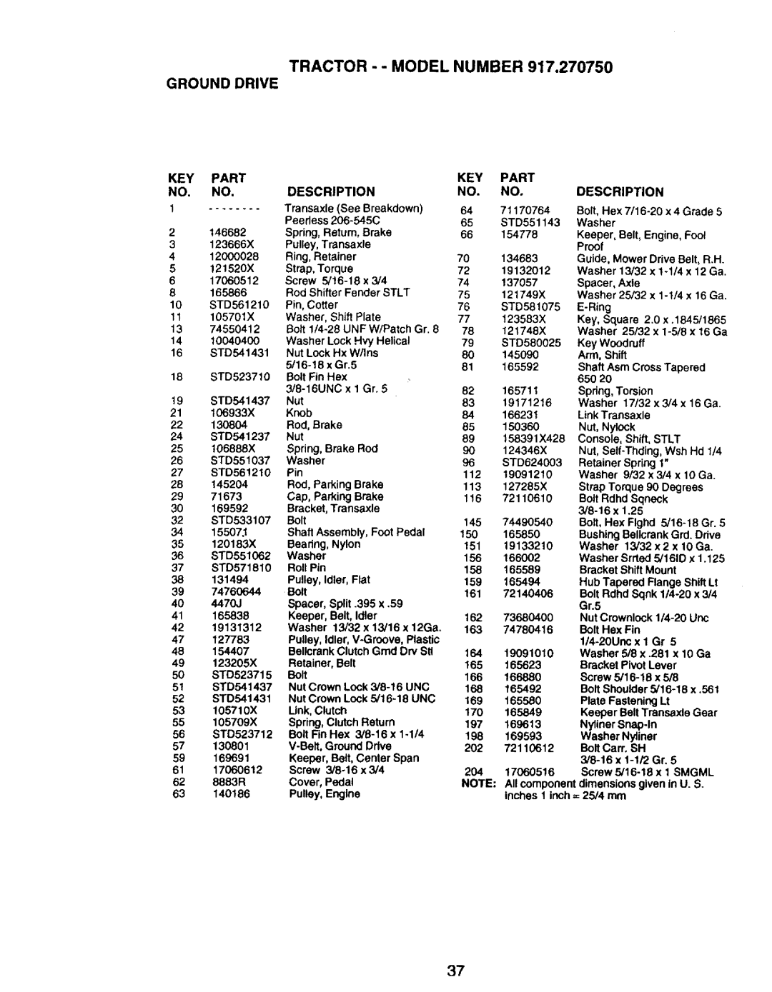 Craftsman 917.27075 owner manual X .1845/1865 