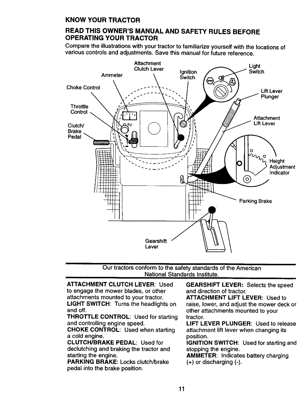 Craftsman 917.27075 owner manual Know Your Tractor 