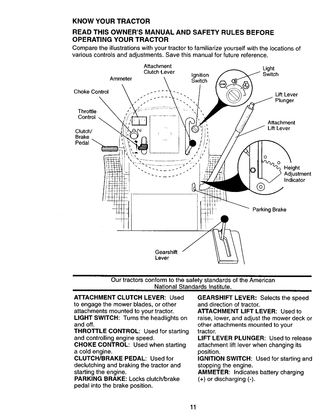 Craftsman 917.270751 owner manual Know Your Tractor, Lever 