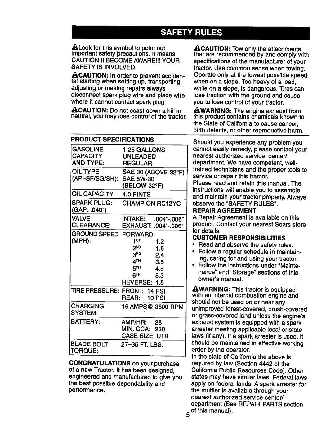 Craftsman 917.270752 owner manual Exhaust 