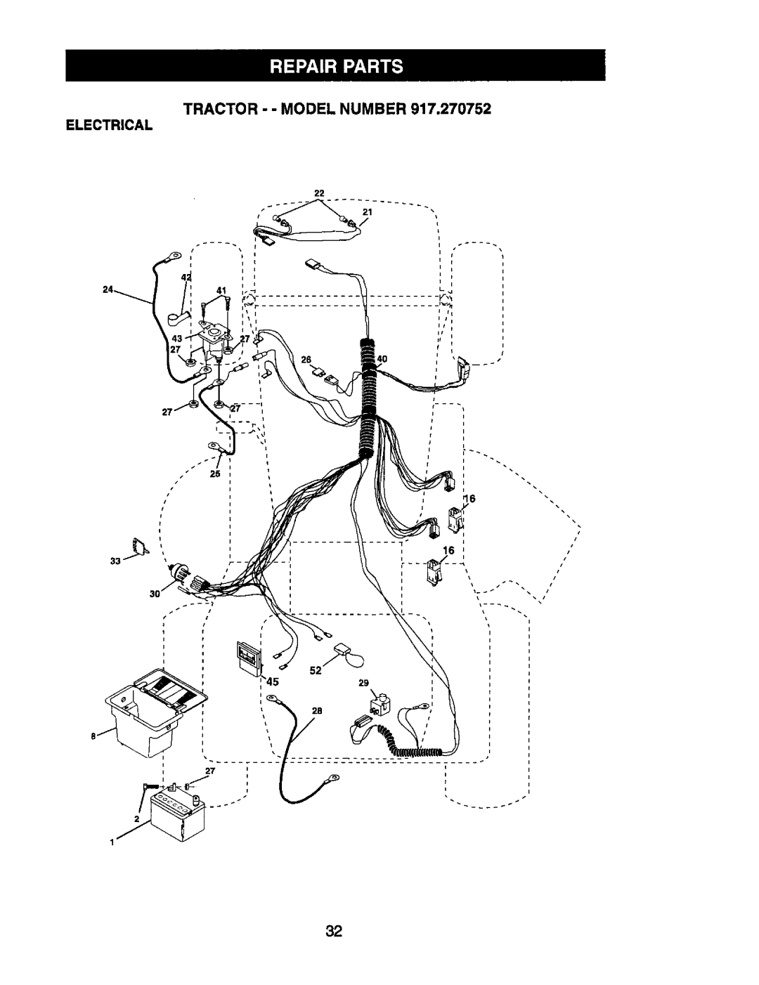 Craftsman 917.270752 owner manual Tractor - Model Number 