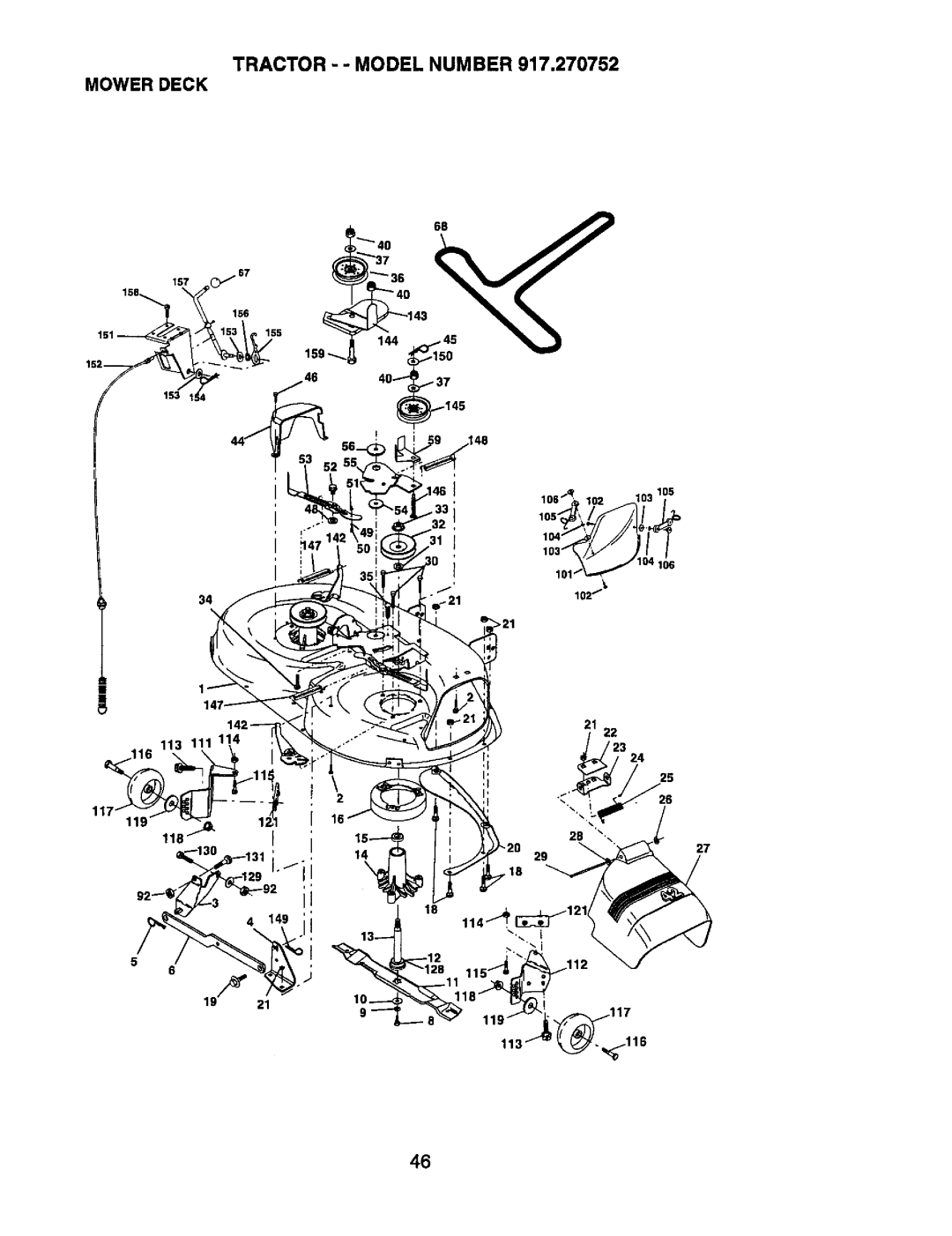 Craftsman 917.270752 owner manual Tractor - Model Number Mower Deck 