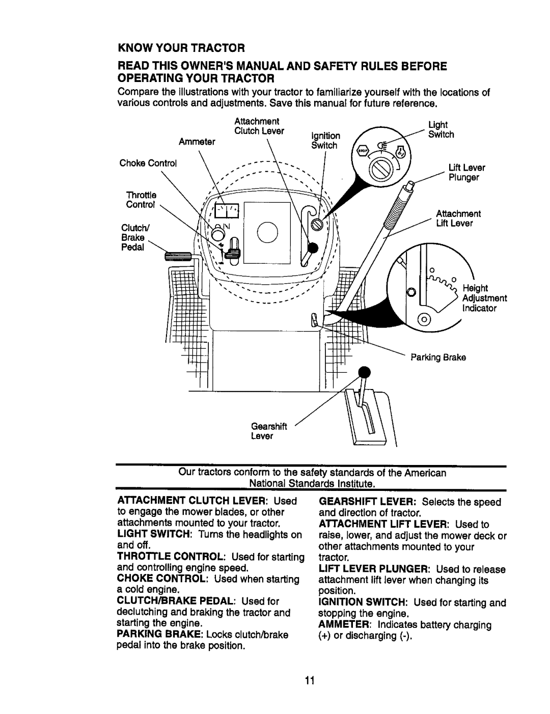 Craftsman 917.270752 owner manual Know Your Tractor 