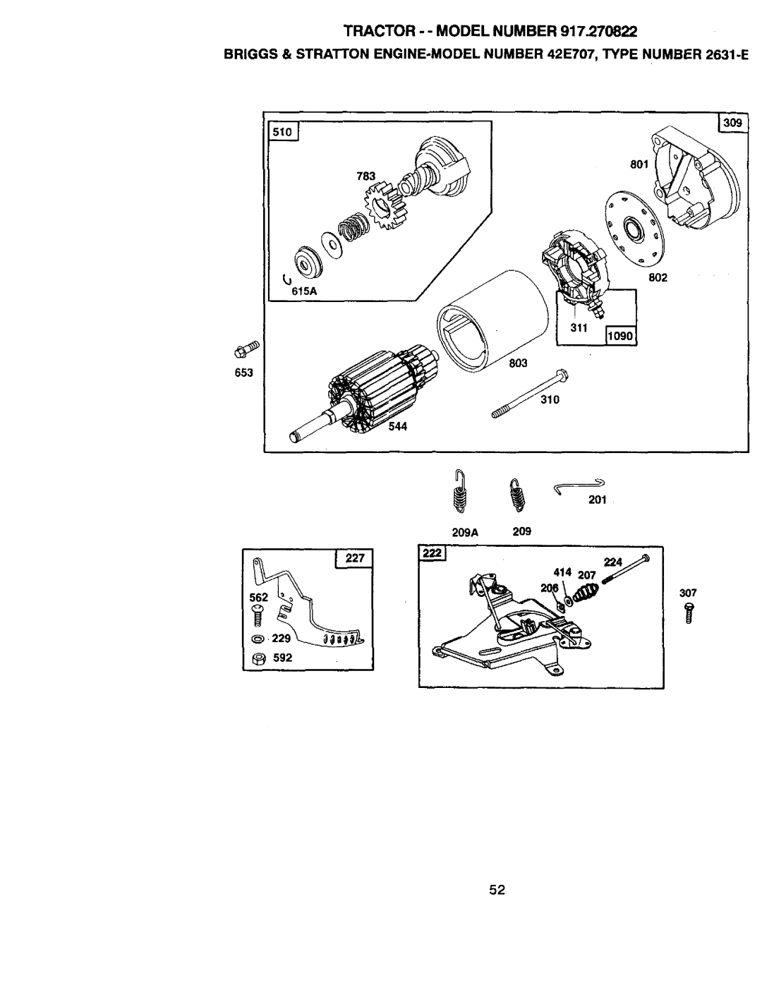 Craftsman 917.270822 owner manual 8O2, 801 783, 803 653 209A 414 207 y 307 592 