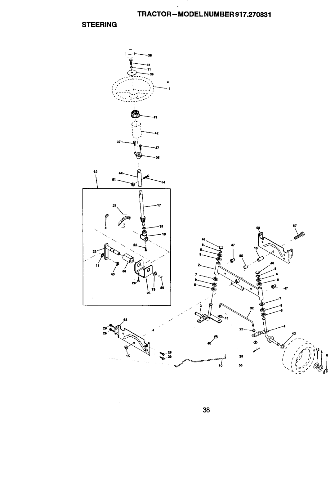 Craftsman 917.270831 owner manual Steering 