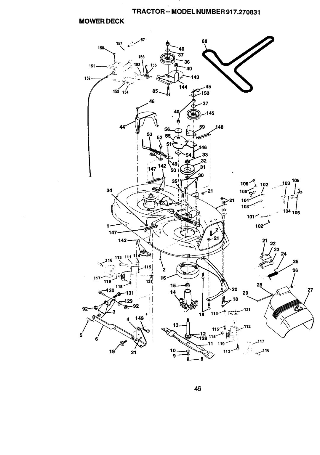 Craftsman 917.270831 owner manual Mower Deck, Tractor --MODEL Number 