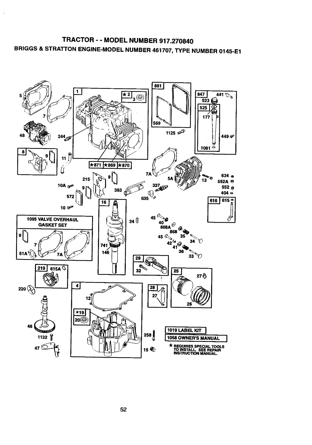 Craftsman 917.27084 manual 2set 11010LABELKrr J 