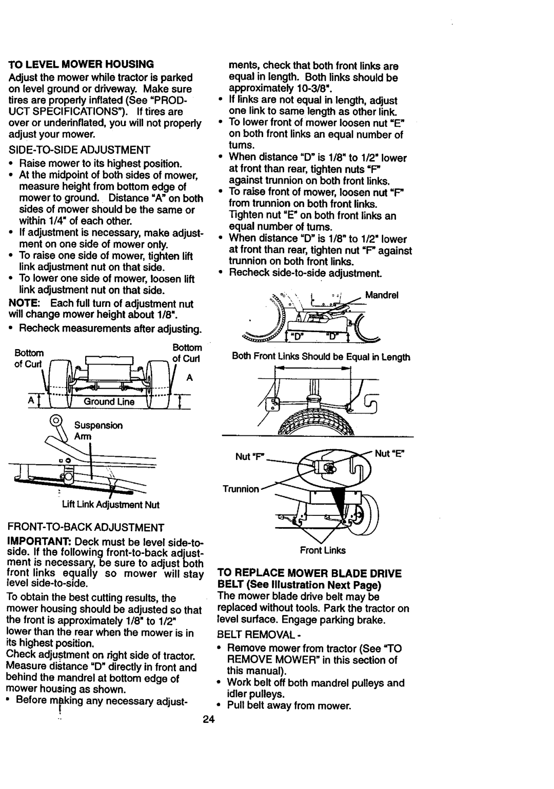 Craftsman 917.27084 manual To Levelmowerhousing 
