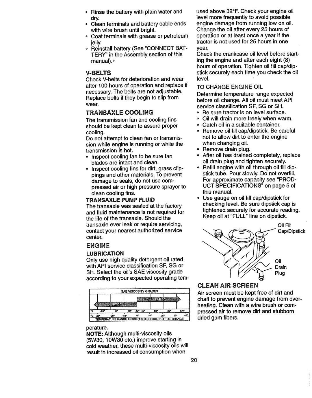 Craftsman 917270841 owner manual Transaxle Cooung, Cooling, Transaxle Pump Fluid, To Change Engine OIL, Plug 