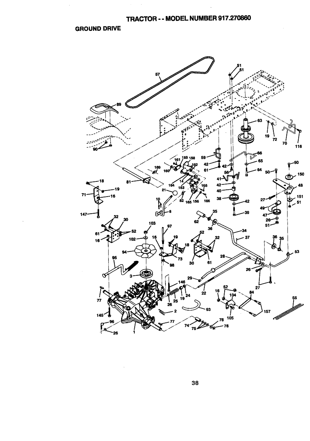 Craftsman 917.27086 manual Tractor - Model Number Ground Drive 