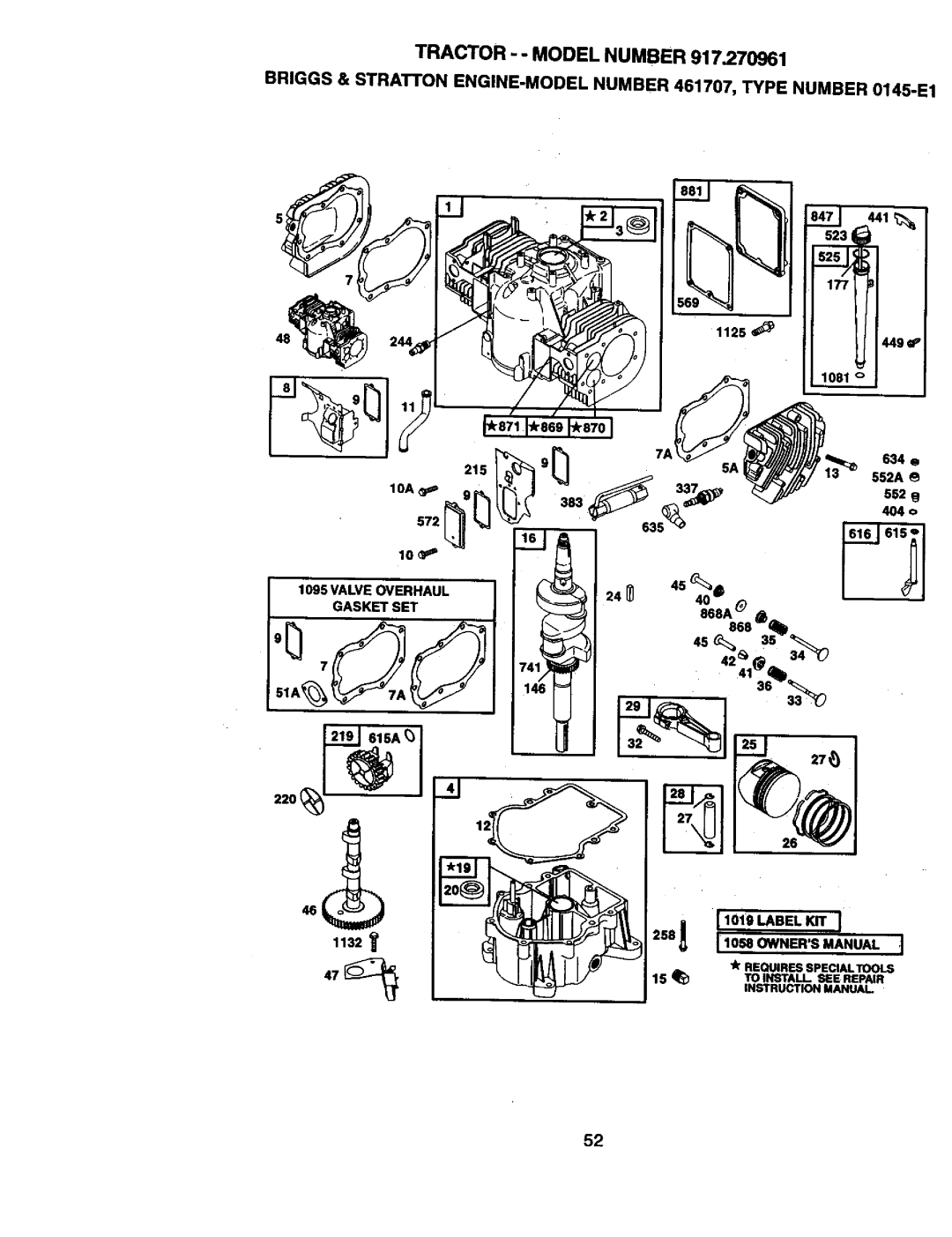 Craftsman 917.270961 manual 61SA 