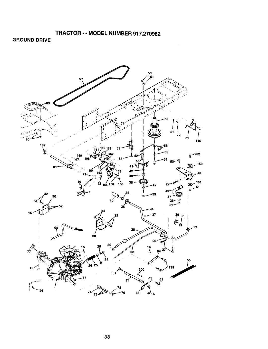 Craftsman 917.270962 owner manual Ground Drive Tractor .MODEL Number 