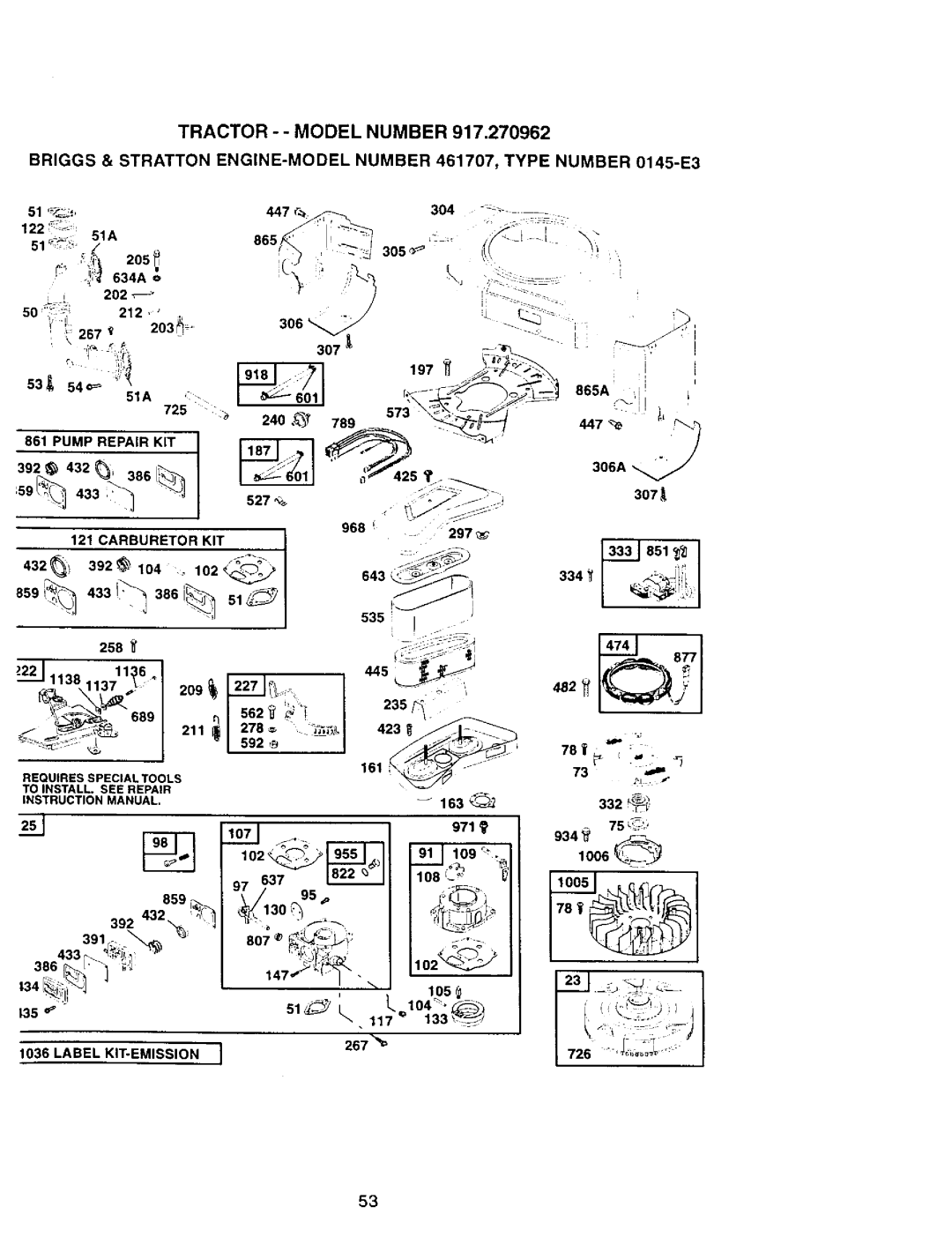 Craftsman 917.270962 owner manual 859 433 386 j 258 1138 211, 877, 332 934 