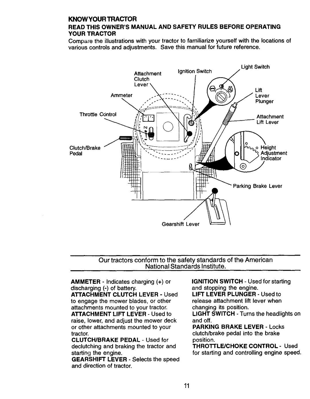 Craftsman 917.27105 manual Knowyour Tractor 