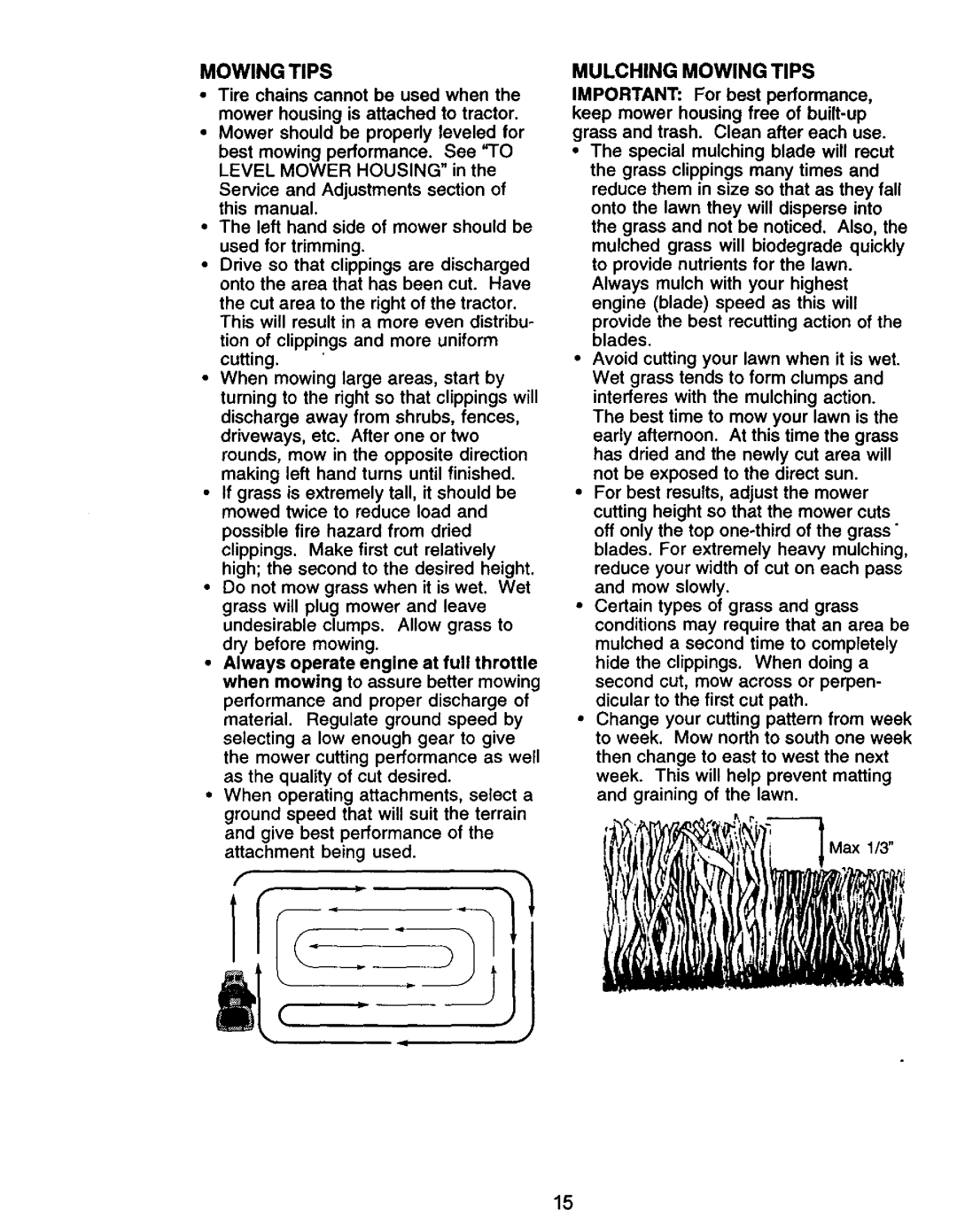 Craftsman 917.27105 manual Mulching Mowing Tips 