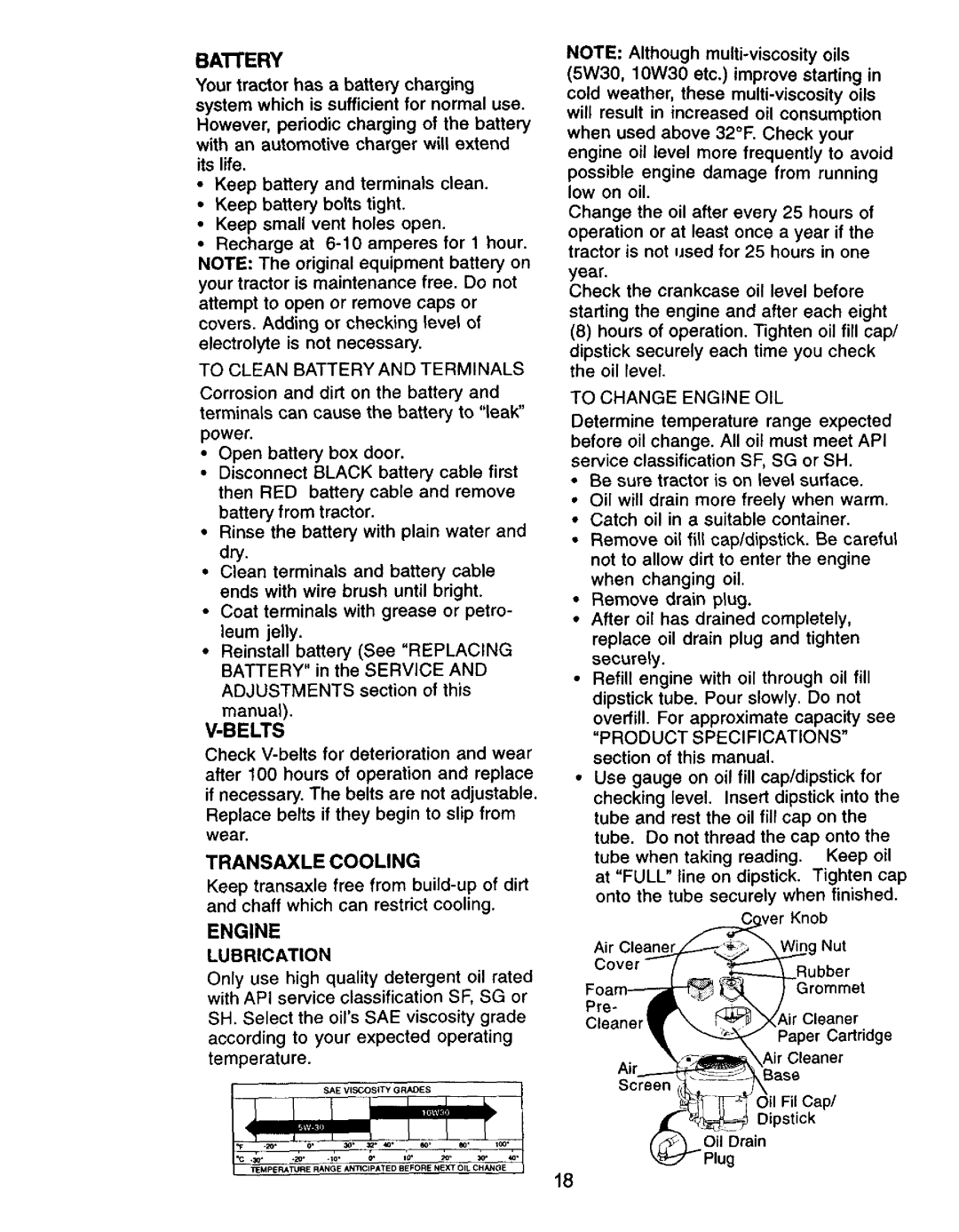 Craftsman 917.27105 manual Engine, Transaxle Cooling 