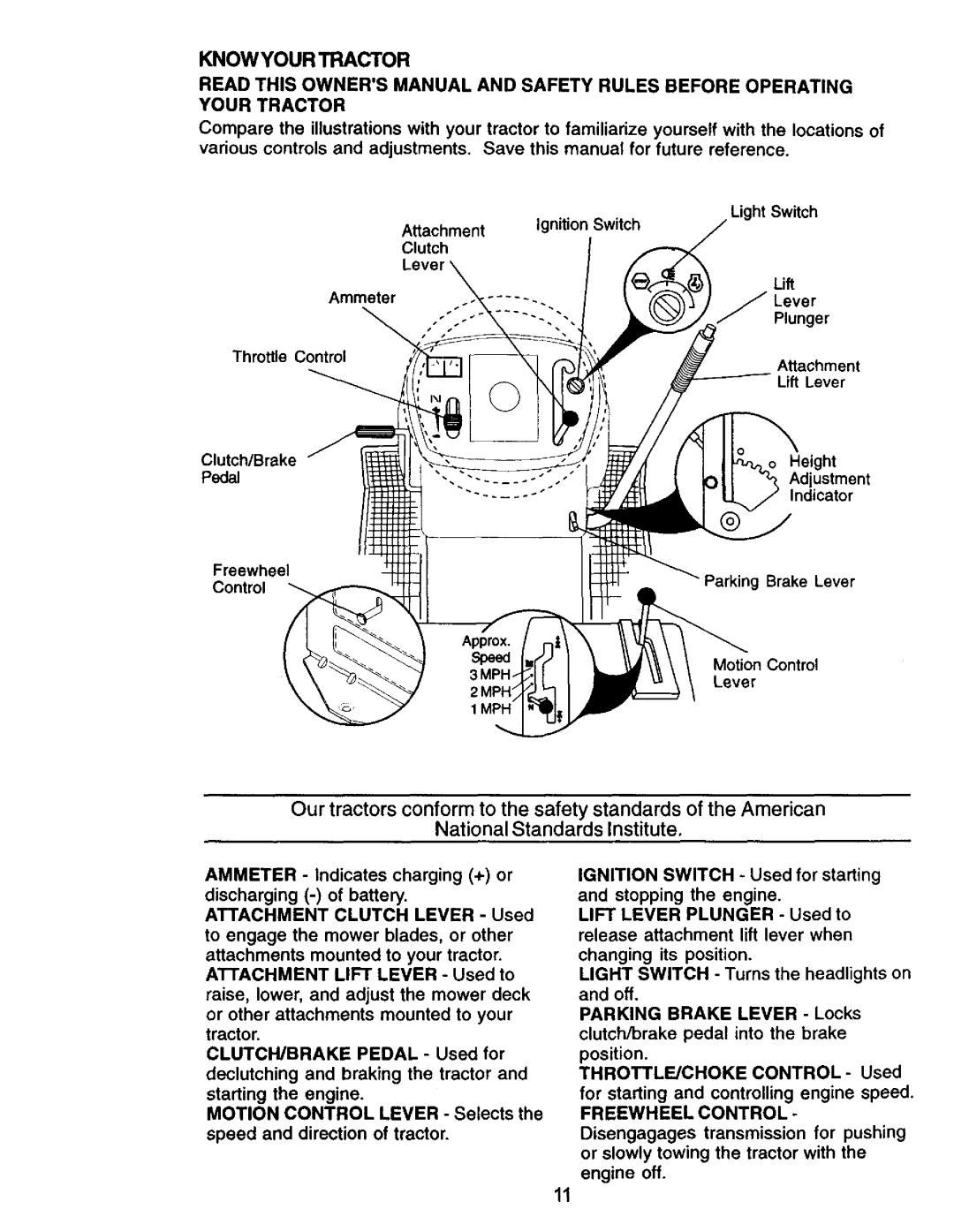 Craftsman 917.271061 owner manual Knowyour Tractor, Adjustment 