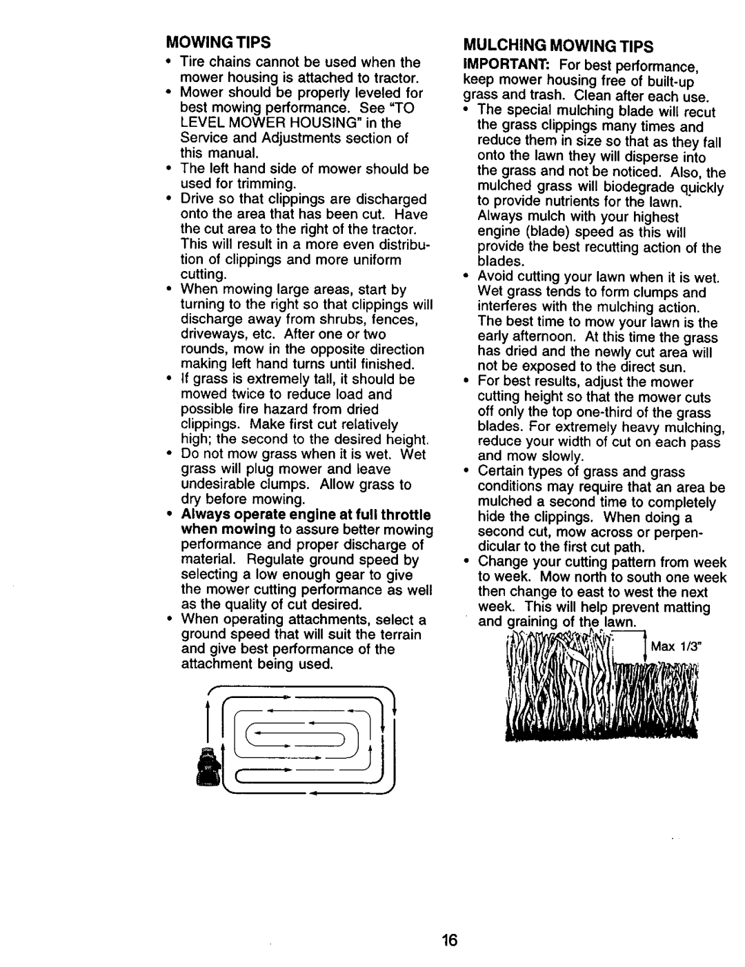 Craftsman 917.271061 owner manual Mulching Mowing Tips 