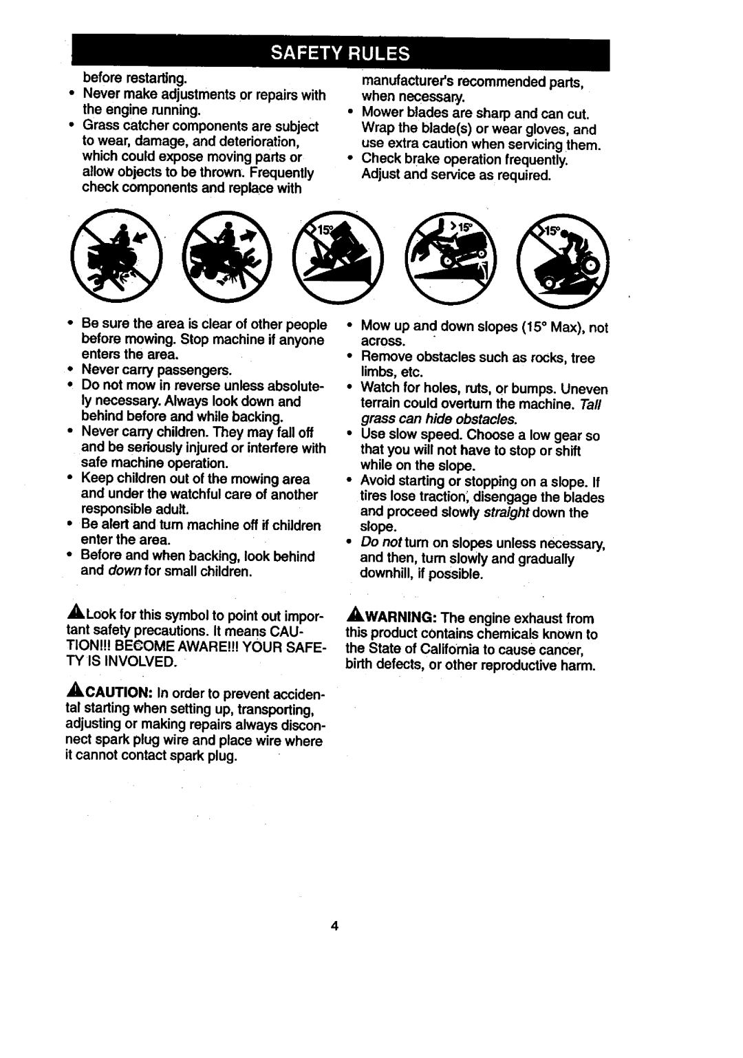 Craftsman 917.27108 owner manual Before restarting, TY is Involved 