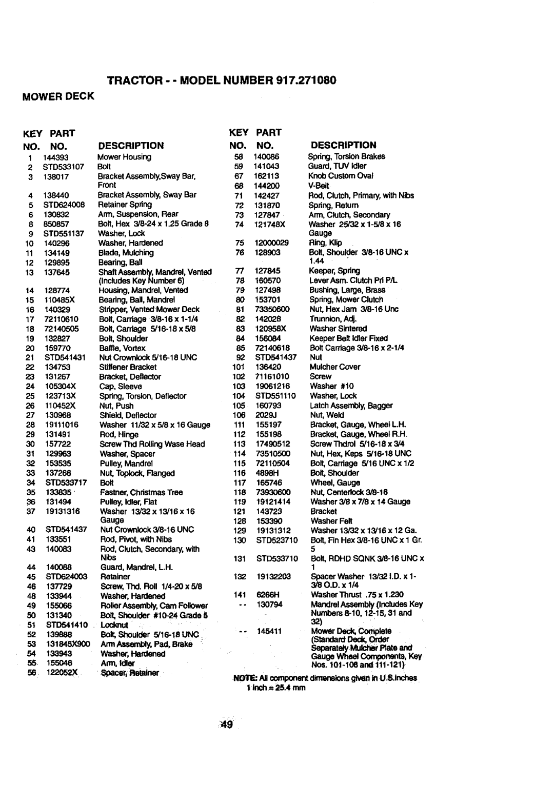 Craftsman 917.27108 owner manual Tractor - Model Number Mowerdeck, M0rA, compordnsne g 