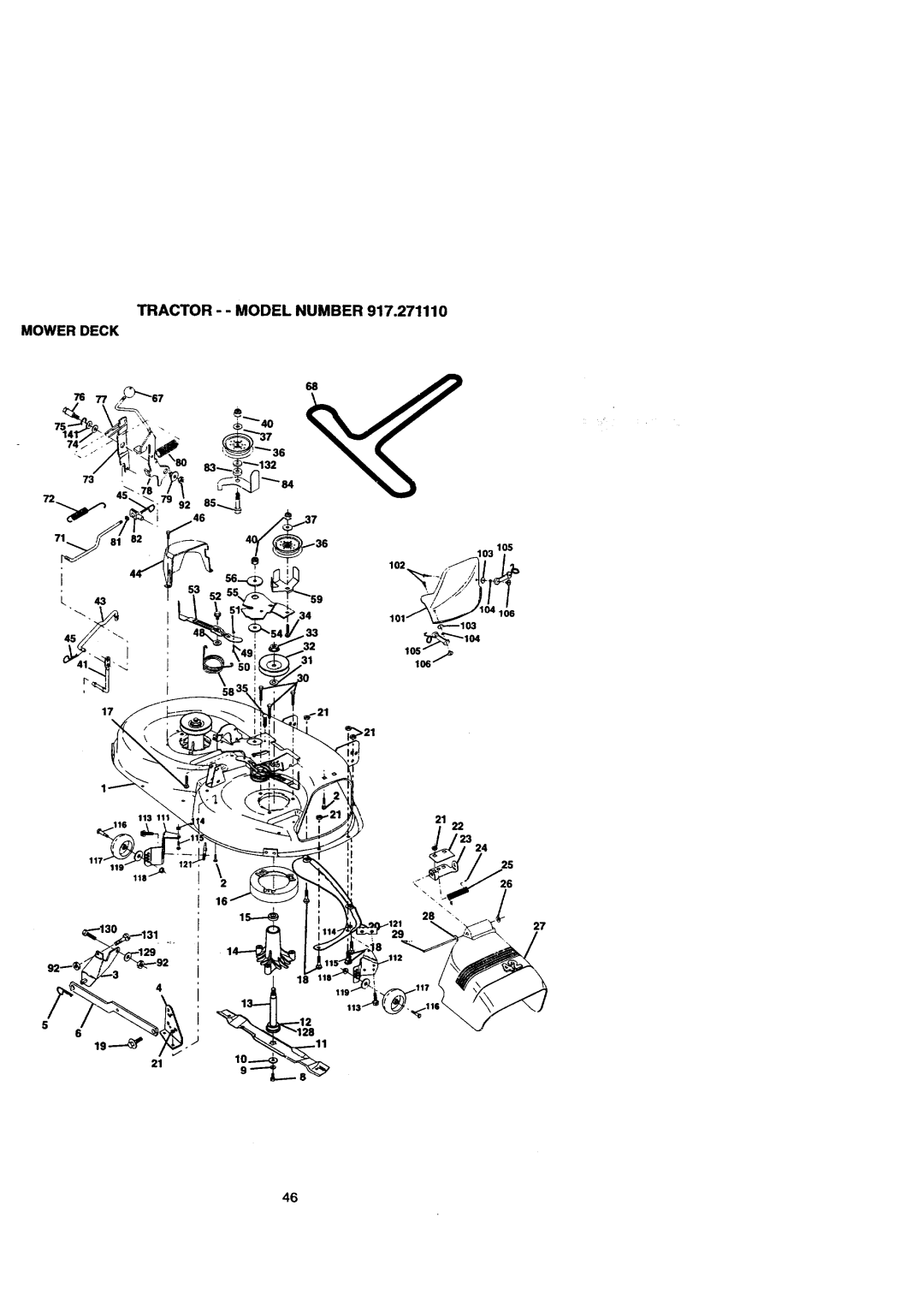 Craftsman 917.271110 owner manual Tractor - Model Number Mower Deck 