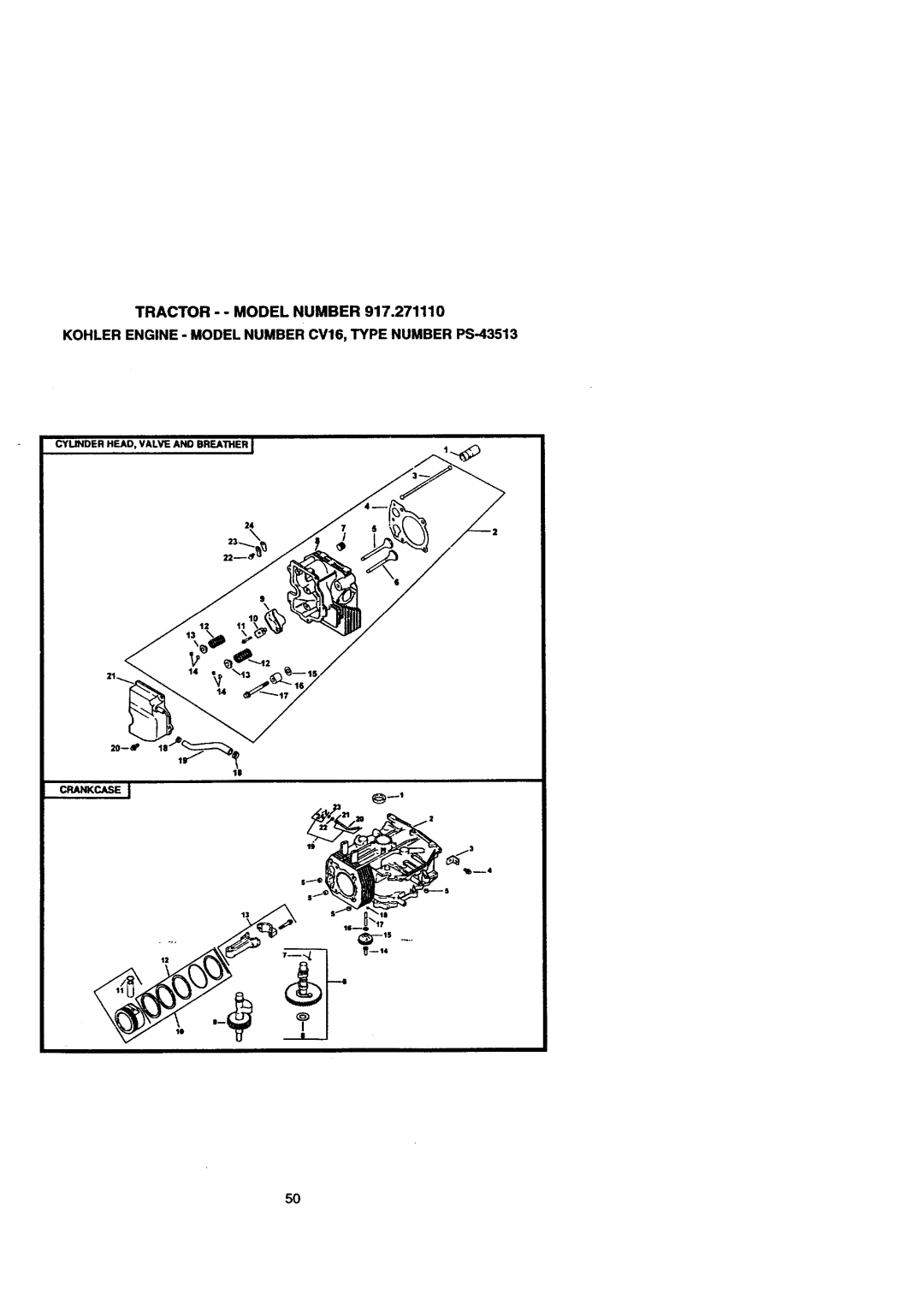 Craftsman 917.271110 owner manual Crankcase 