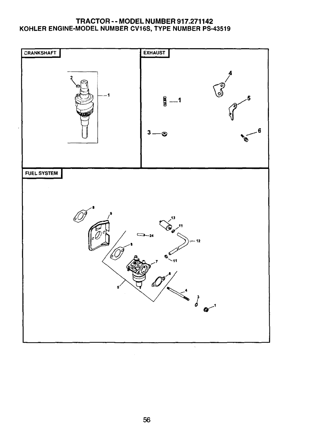 Craftsman 917.271142 manual Crankshaft J Fuel System 