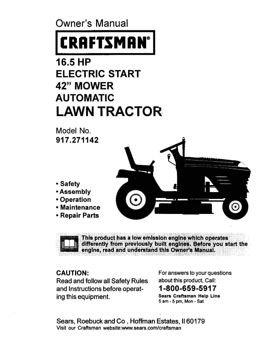 Craftsman 917.271142 manual Owners Manual, about this product, Call, For answers to your questions, Icraftsmani, Model No 