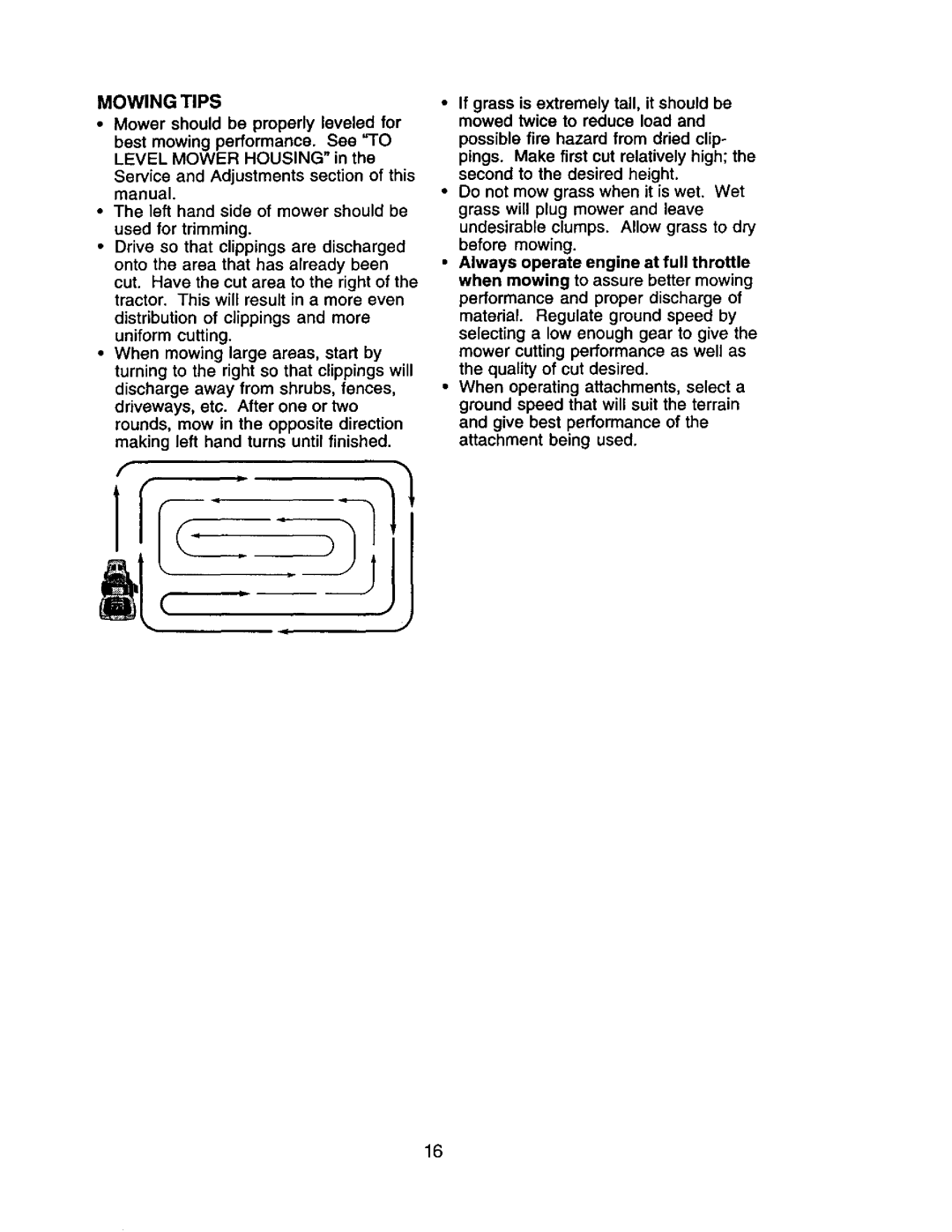 Craftsman 917.271554 owner manual Mowing Tips 