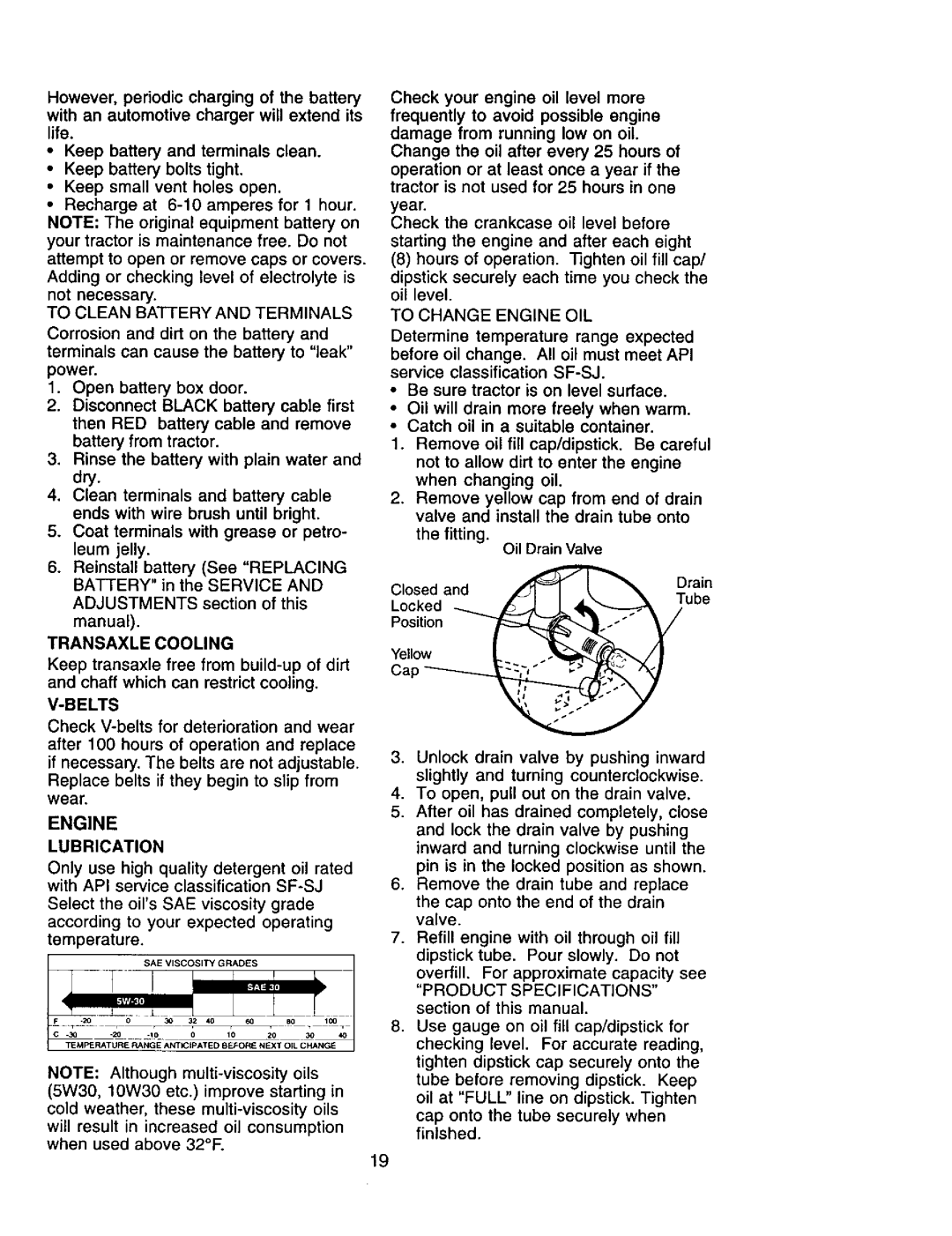 Craftsman 917.271554 owner manual Engine, Transaxle Cooling, Belts, Lubrication 