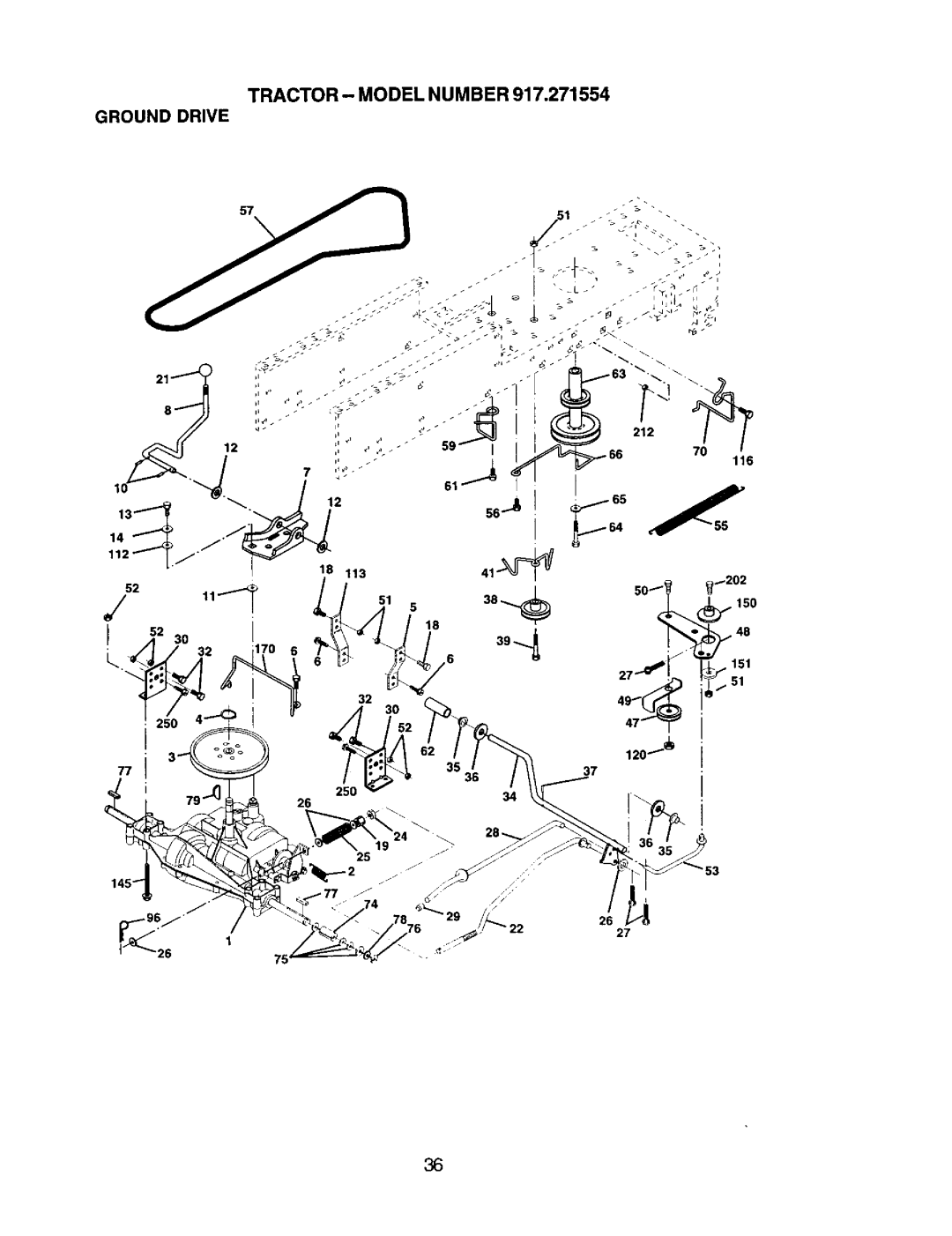 Craftsman 917.271554 owner manual TRACTOR- Model Number Ground Drive 