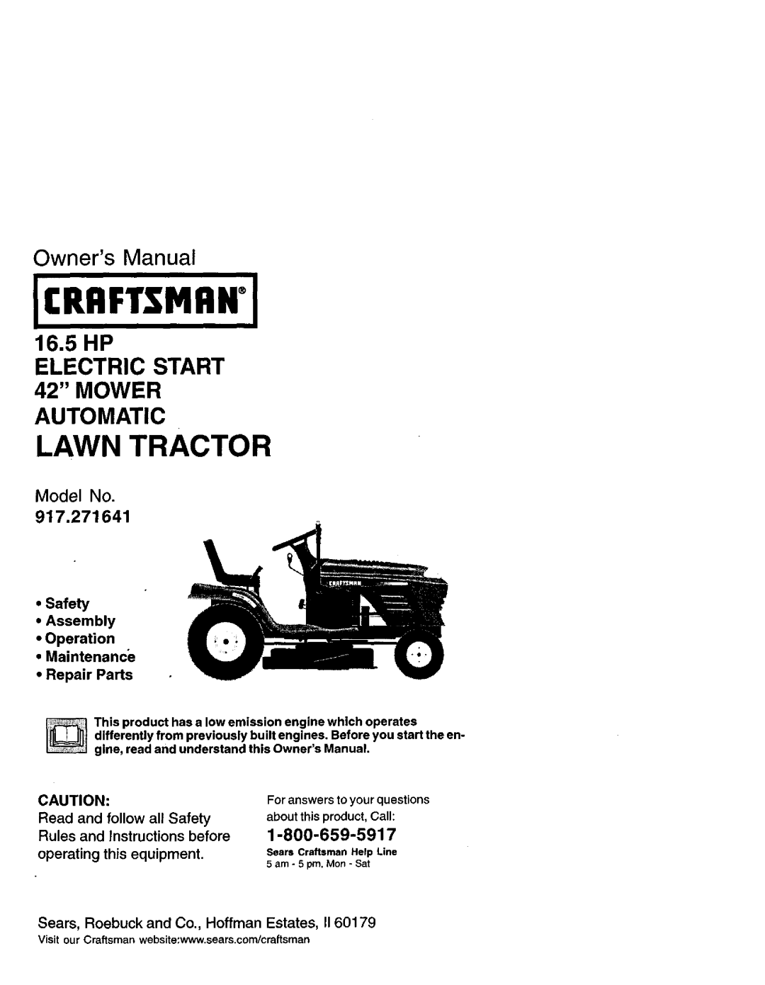 Craftsman 917.271641 owner manual ICRnFT Mrwi 