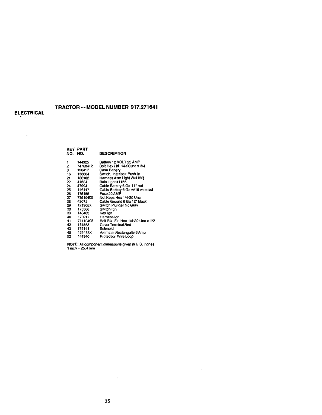 Craftsman 917.271641 owner manual Electrical 