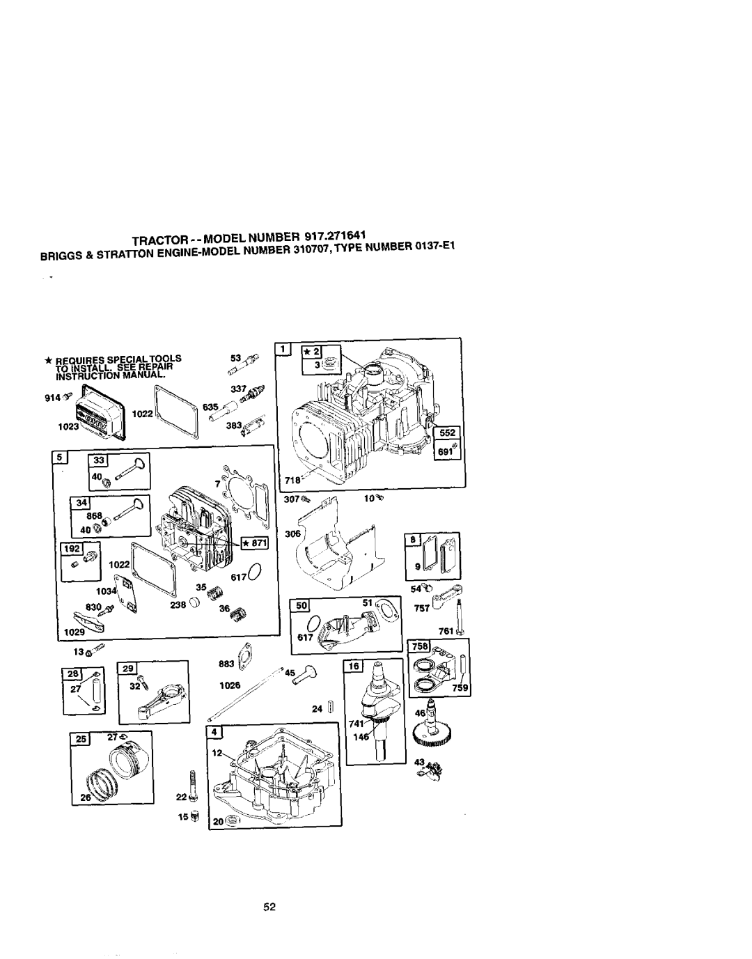 Craftsman 917.271641 owner manual Specialtools To NSTALL. see Repair Instruct On Manual 