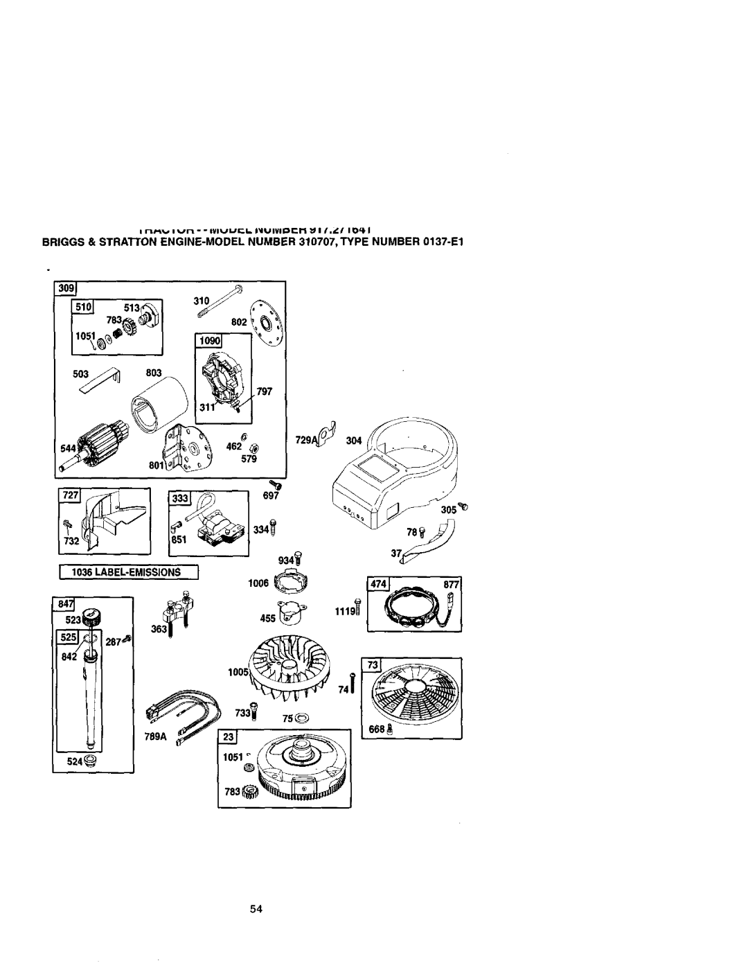 Craftsman 917.271641 owner manual 462 801, Label*Emissions, 287, 524 