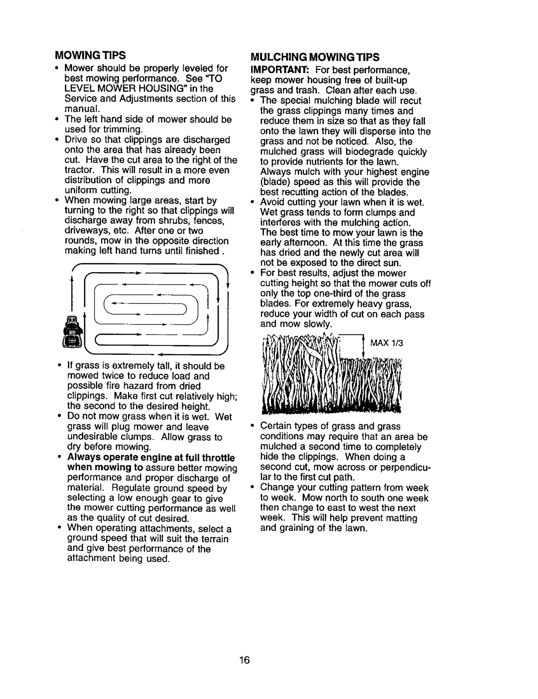 Craftsman 917.271653 owner manual Mulching Mowing Tips 