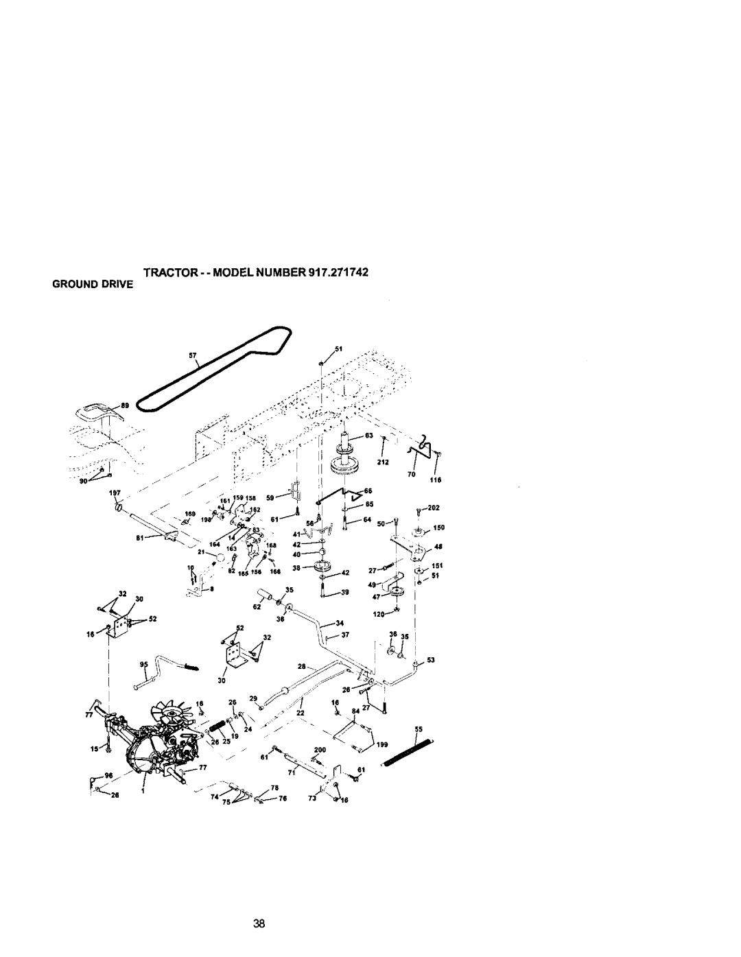 Craftsman 917.271742 owner manual TRACTOR- Model Number Ground Drive 