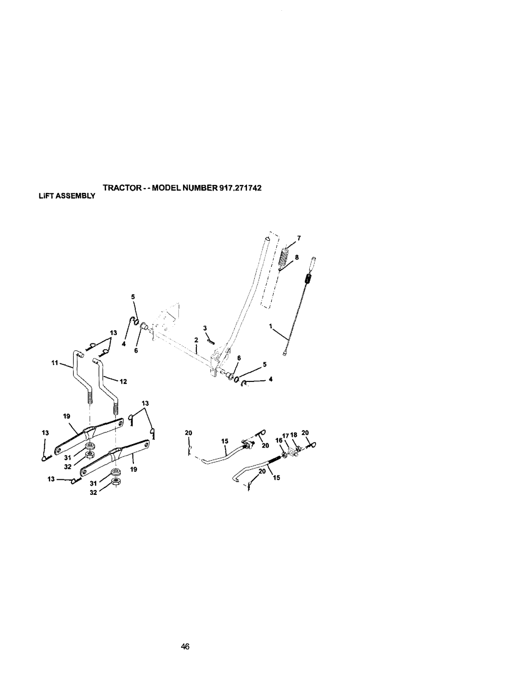 Craftsman 917.271742 owner manual Liftassembly 