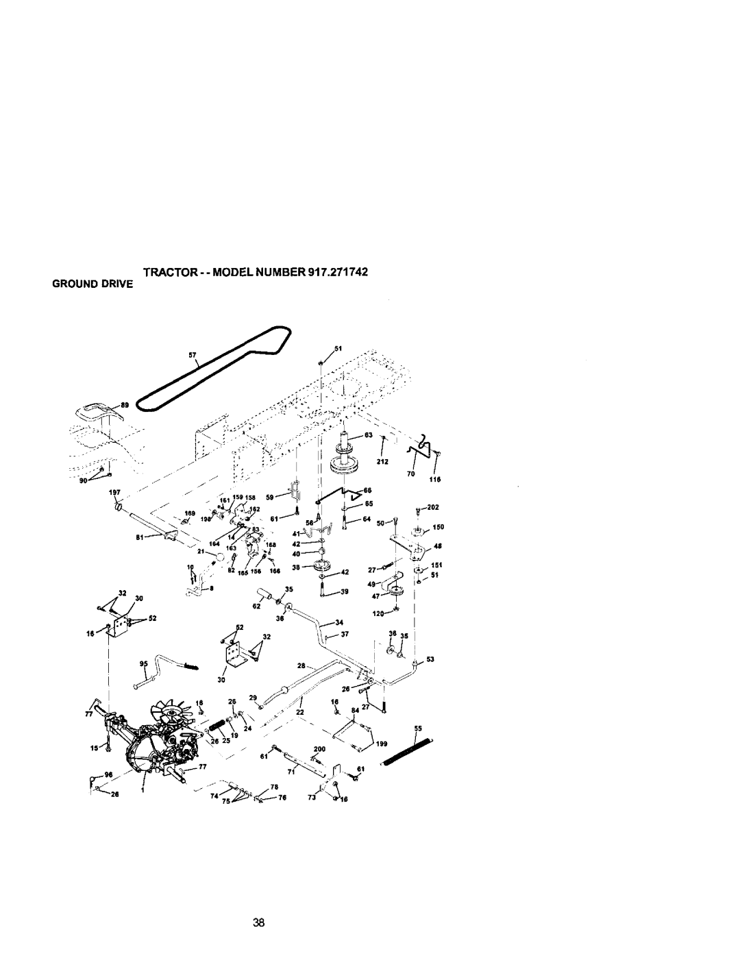 Craftsman 917.271742 owner manual Tractor- - Model Number Ground Drive 
